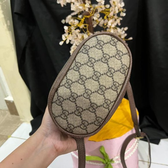 Gucci Ophidia GG Mini Bucket Bag Beige Brown Green Red Supreme 550620 - Picture 3 of 8